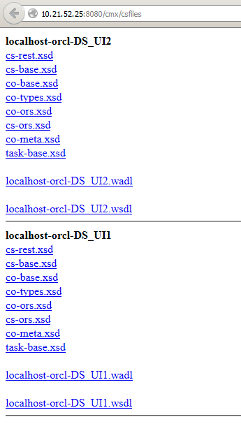 Ubicación del archivo WSDL para el ORS 
			 