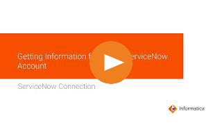 Video to get connection details from ServiceNow account. 
				