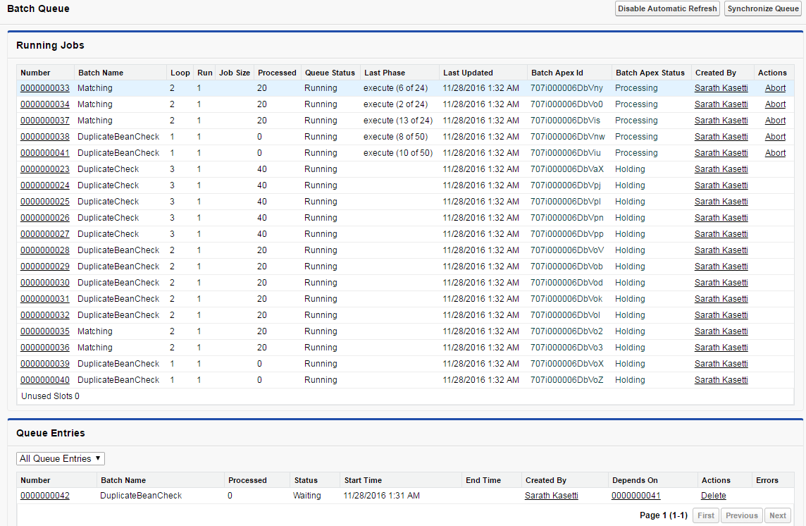 The image shows the batch queue. 
		  