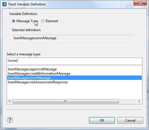 Fault Variable Definition Dialog 
					 