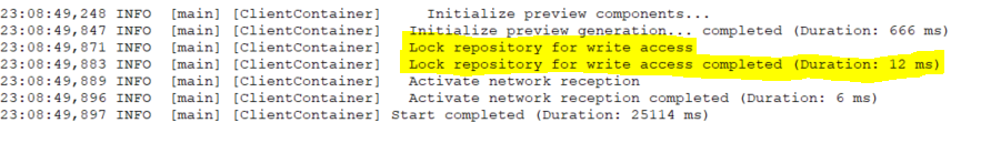 Switch to read-only mode for repository after client start
		  