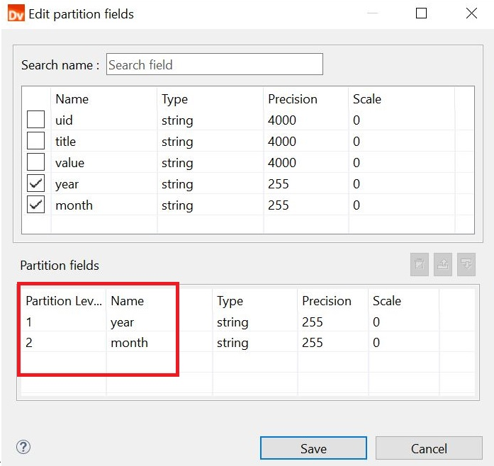 You can edit the partition fields here. 
				  