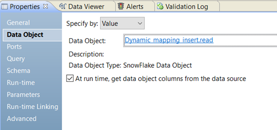 In the image, the 
					 At runtime, get data object columns from the data source check box is selected.
				  