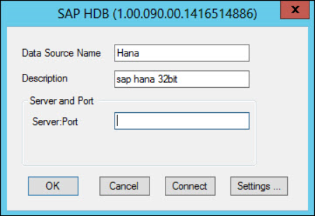Add the SAP HANA connection details. 
				  