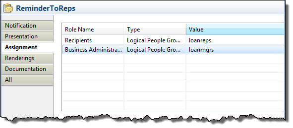 Assignment tab 
				