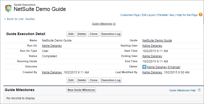 Guide Execution Details 
			 