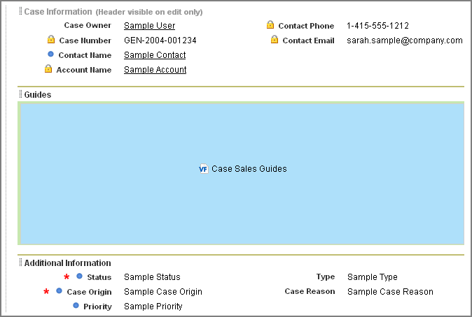 Case Object Guides area 
				  