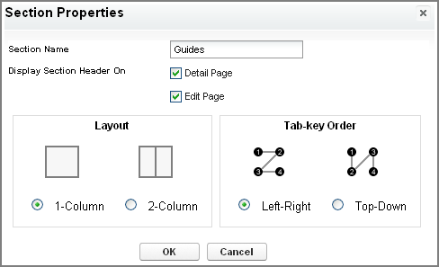 Section Properties dialog 
				  