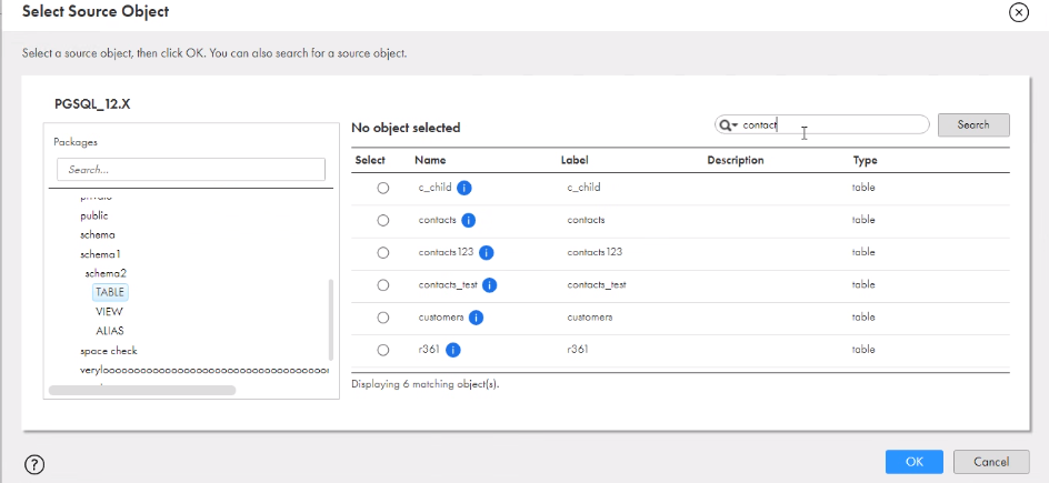 The selected object with which you want to configure a relationship. 
				