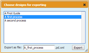 This image shows the Export dialog box 
						