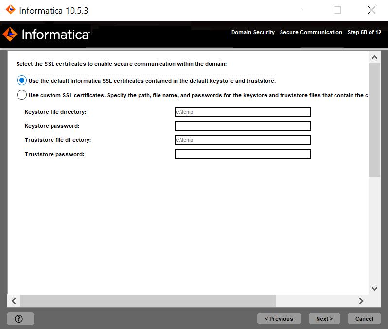 This image describes about selecting the security certificates to secure the domain. 
				  