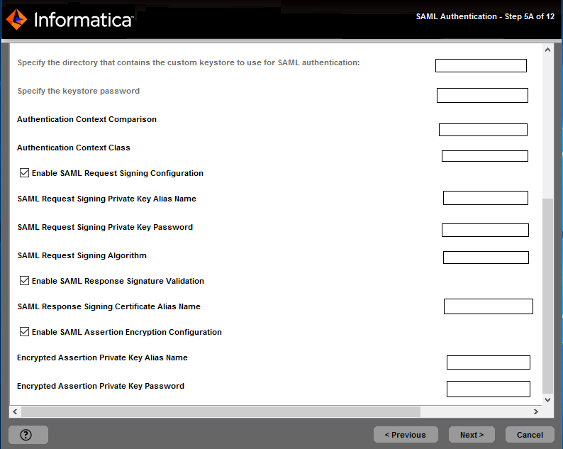 This image describes about SAML authentication properties.
				  