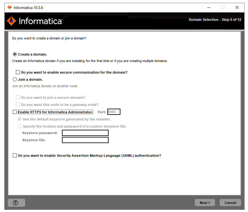 This image describes about creating a domain or join a domain on a node.
				  