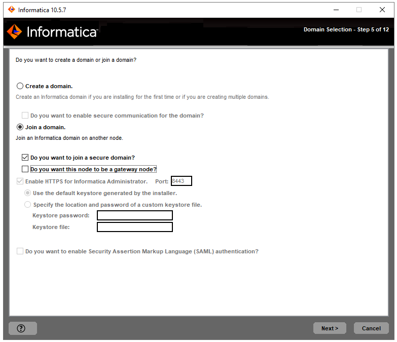 This image describes about creating a domain or join a domain on a node.
				  