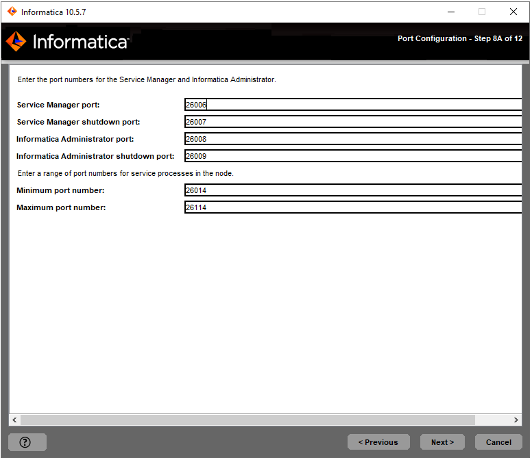 This image describes about the port configuration information.
				  