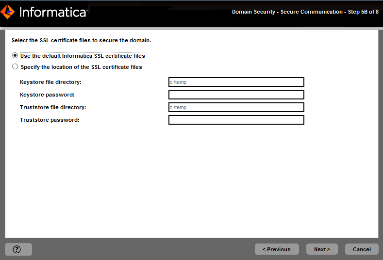 This image describes about selecting the security certificates to secure the domain 
				  