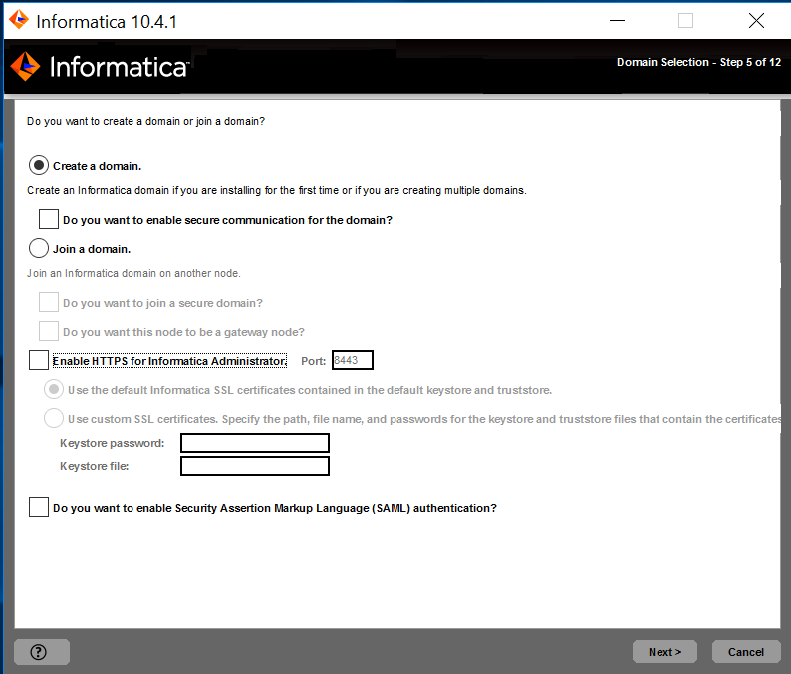 This image describes about creating a domain or join a domain on a node. 
				  