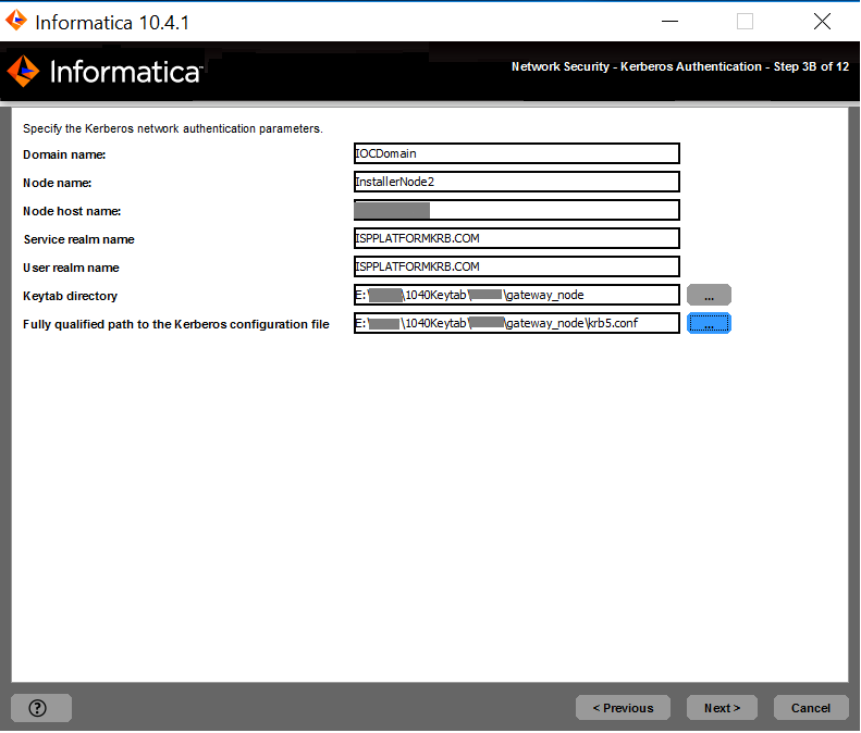 This image describes about the network security kerberos authentication parameters. 
				  