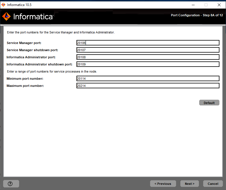 En esta imagen se muestra la información de configuración de puertos. 
				  