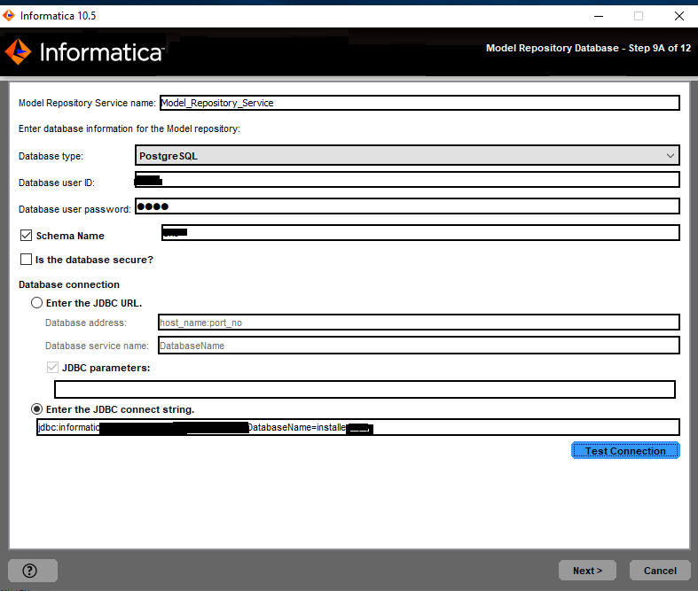 A imagem mostra como configurar o banco de dados de Repositório do Modelo. 
				