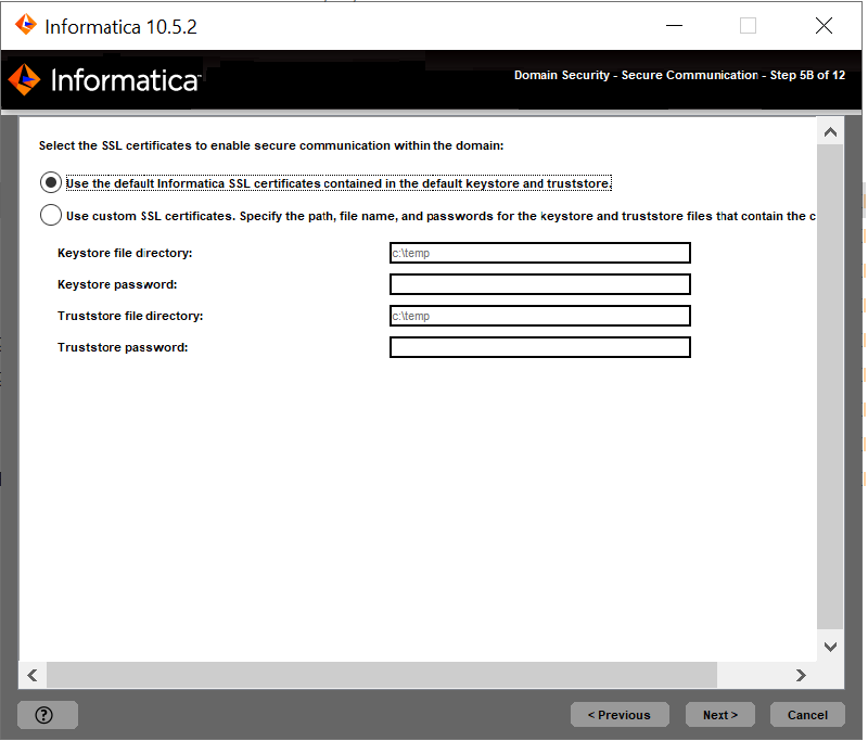 This image describes about selecting the security certificates to secure the domain. 
				  