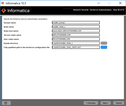 This image describes about the network security kerberos authentication parameters.
				  