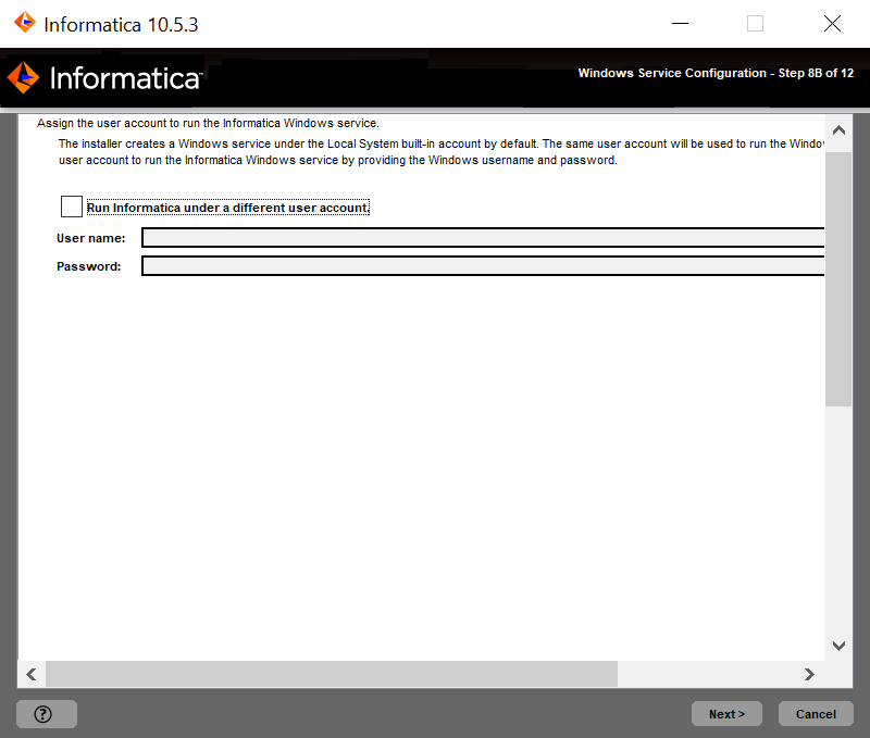 En esta imagen se muestra la información de configuración del servicio de Windows. 
				