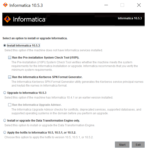 En esta imagen se muestran las opciones para instalar Informatica. 
				  