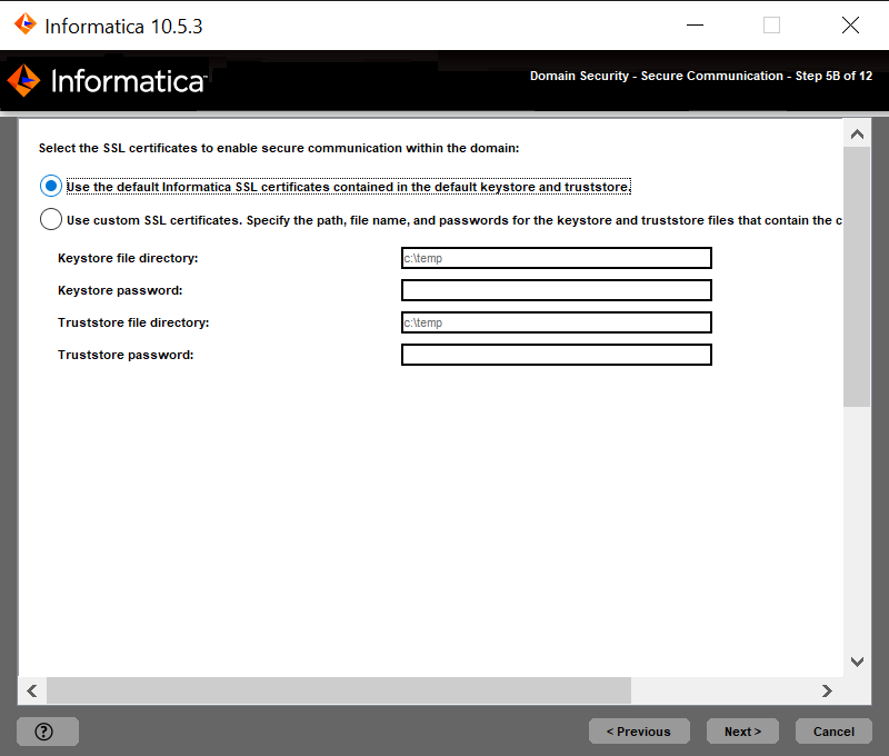 En esta imagen se muestra cómo se seleccionan los certificados de seguridad para proteger el dominio. 
				  
