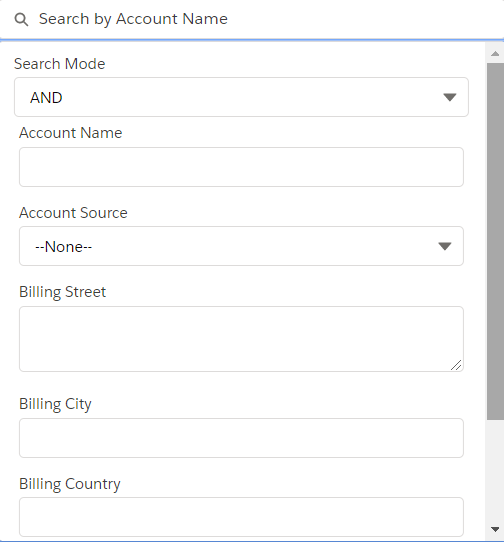 Cloud MDM searches for account names that contain within the account name.Info 
		  