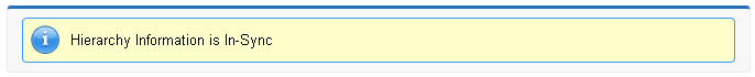 The hierarchy information message for an unlocked hierarchy: Hierarchy Information is In-Sync. 
				  