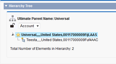 The image displays the hierarchy of the selected account. 
			 