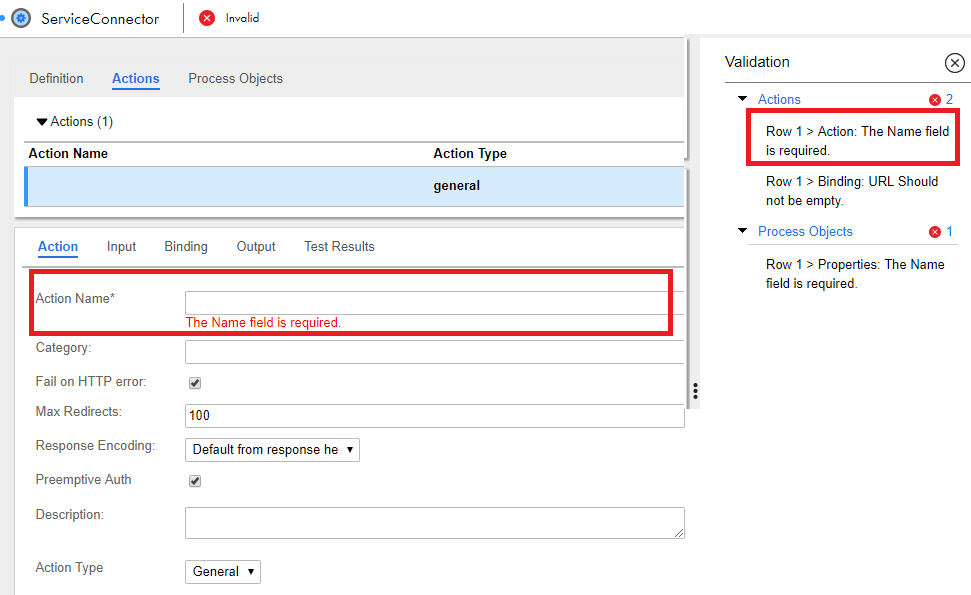 The image shows an error row and the corresponding erroneous field. 
				  