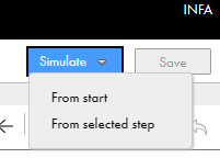 This image shows the Simuate option with two choices. 
		  