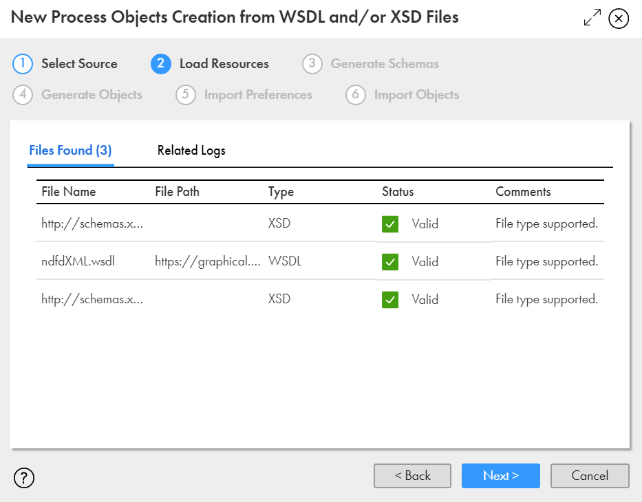 The image shows the Load Resources tab with the resource details. 
				  