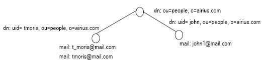 The figure shows the data migrated to the LDAP directory server.
		  