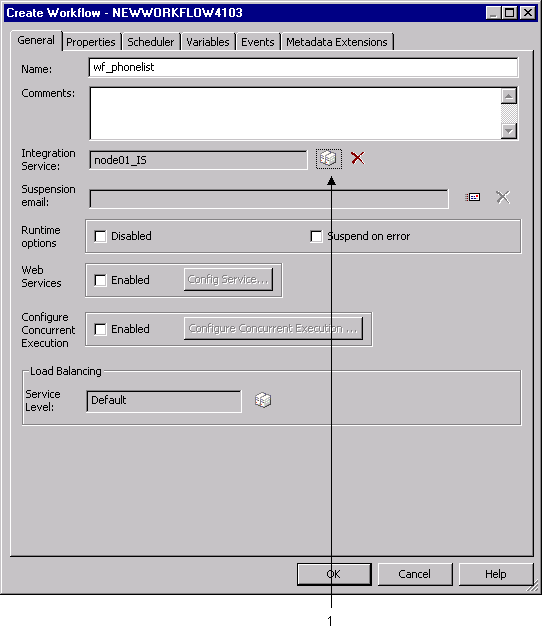 The Create Workflow dialog box includes a Browse Integration Services button. 
				  