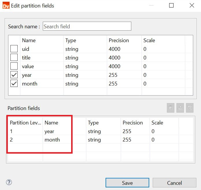 You can edit the partition firlds here. 
				  