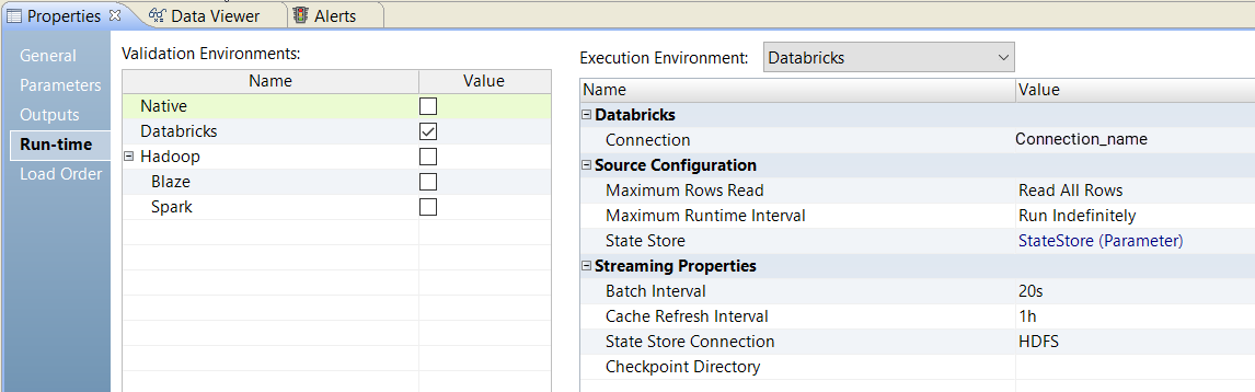Databricks validation environment and execution environment. 
			 