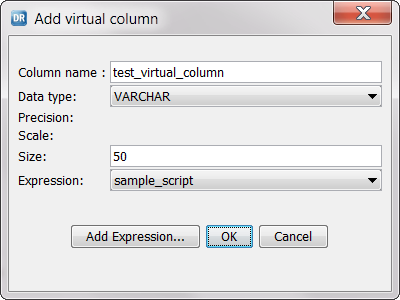 Add virtual column dialog box 
				  