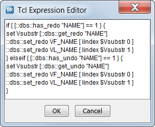 Tcl Expression Editor dialog box 
				  