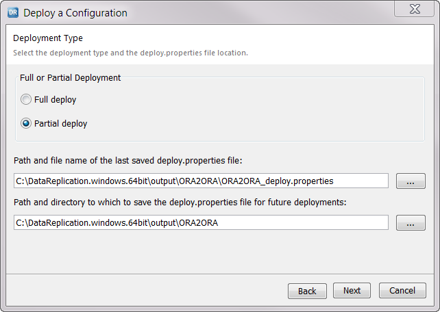 Full or partial deployment type page 
				  