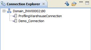 The Connection Explorer view displays only the connections that you add to the Connection Explorer view. It also contains buttons to create a relational database connection and to select the connections that you want to appear. 
			 