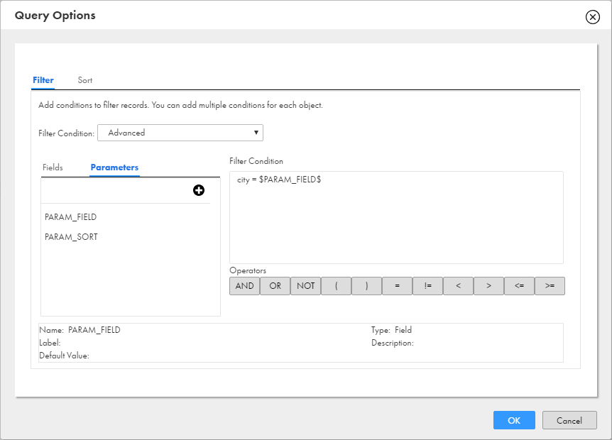 Partial Parameterization With Input Parameters