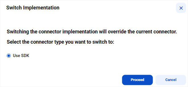 Switch the connector type from Swagger file to SDK 
				  