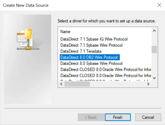 The image shows the DB2 driver for which you want to create the data source. 
				  