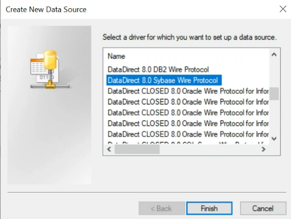 The image shows the SAP IQ driver for which you want to create the data source. 
					 