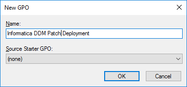 The image shows the New Group Policy Object dialog box with a name entered. 
					 
