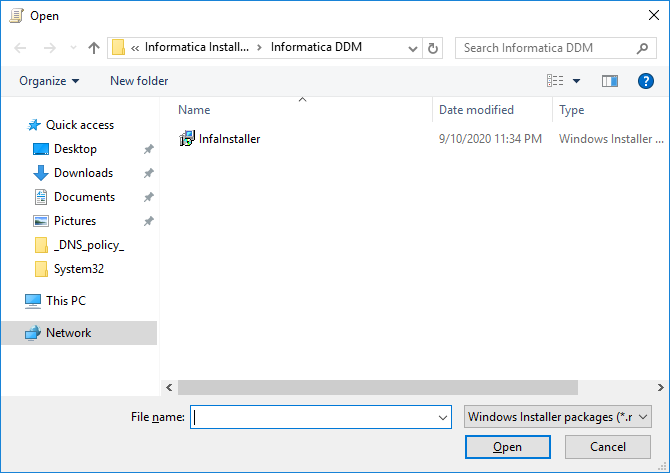 The image shows the search window with the installer package visible. 
				  