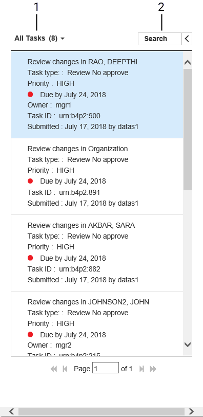 The task panel diplays all the closed, claimed, and unclaimed tasks that are assigned to your user group. 
		  